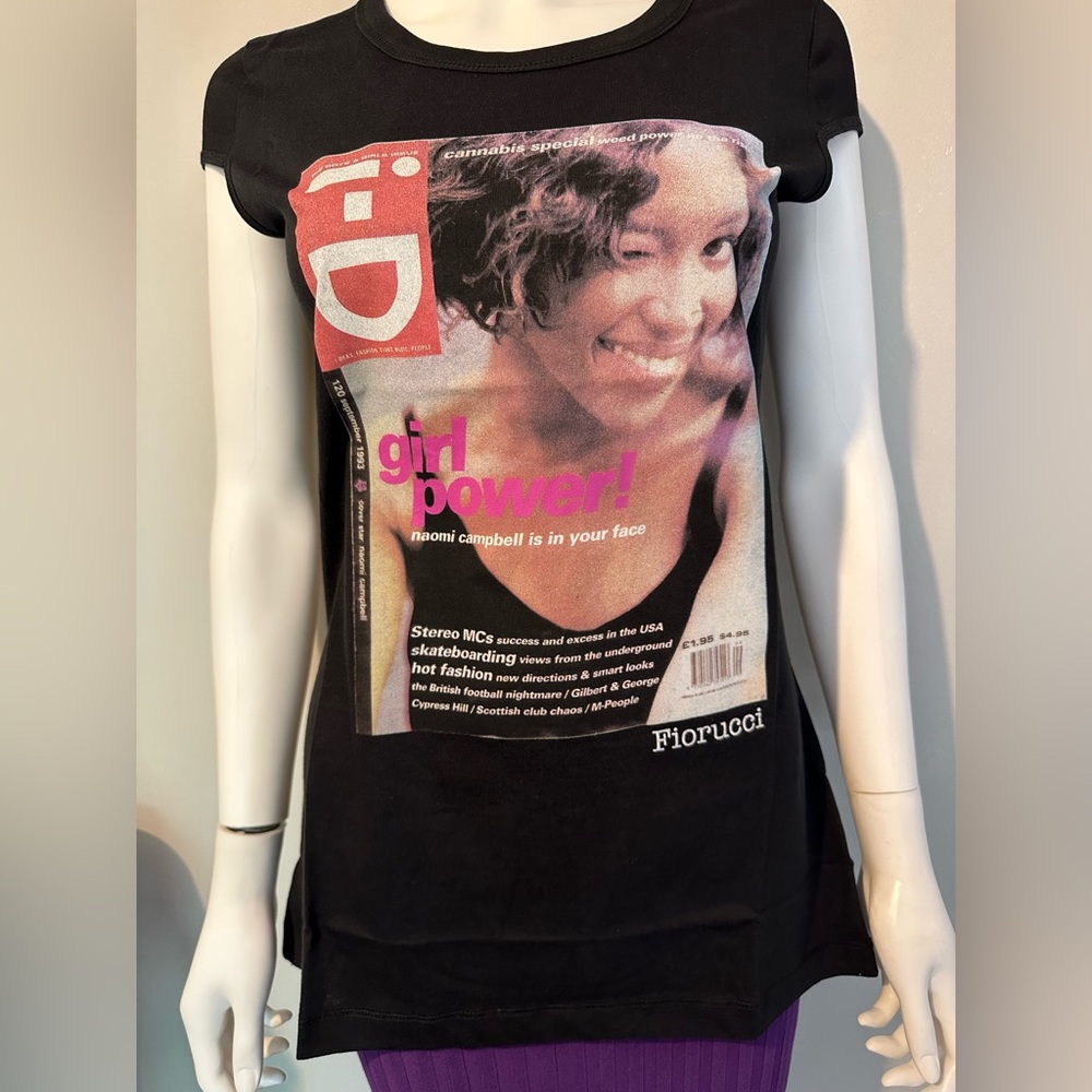 NWT Fiorucci X Naomi Campbell “Girl Power” Black Graphic Tee
